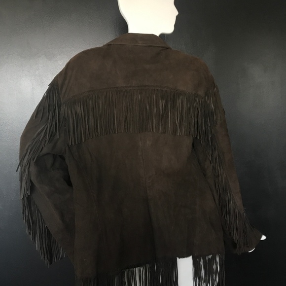Coachella Leather Fringe Suede Jacket -Vintage - Picture 4 of 8